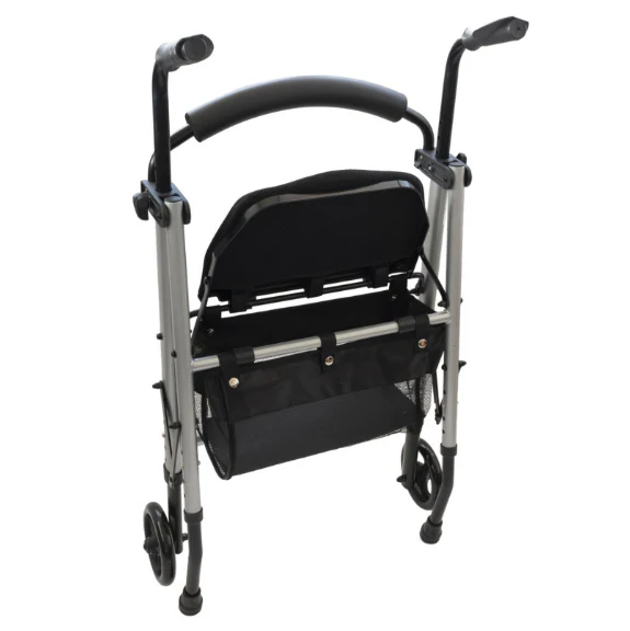 Andador Caminador Plegable con Asiento Acolchado y Cesta - Image 2