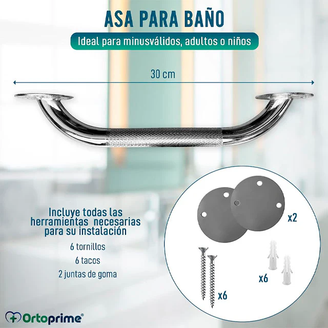 Asidero Ducha de Acero Inoxidable para Baño | 30 cm - Image 6