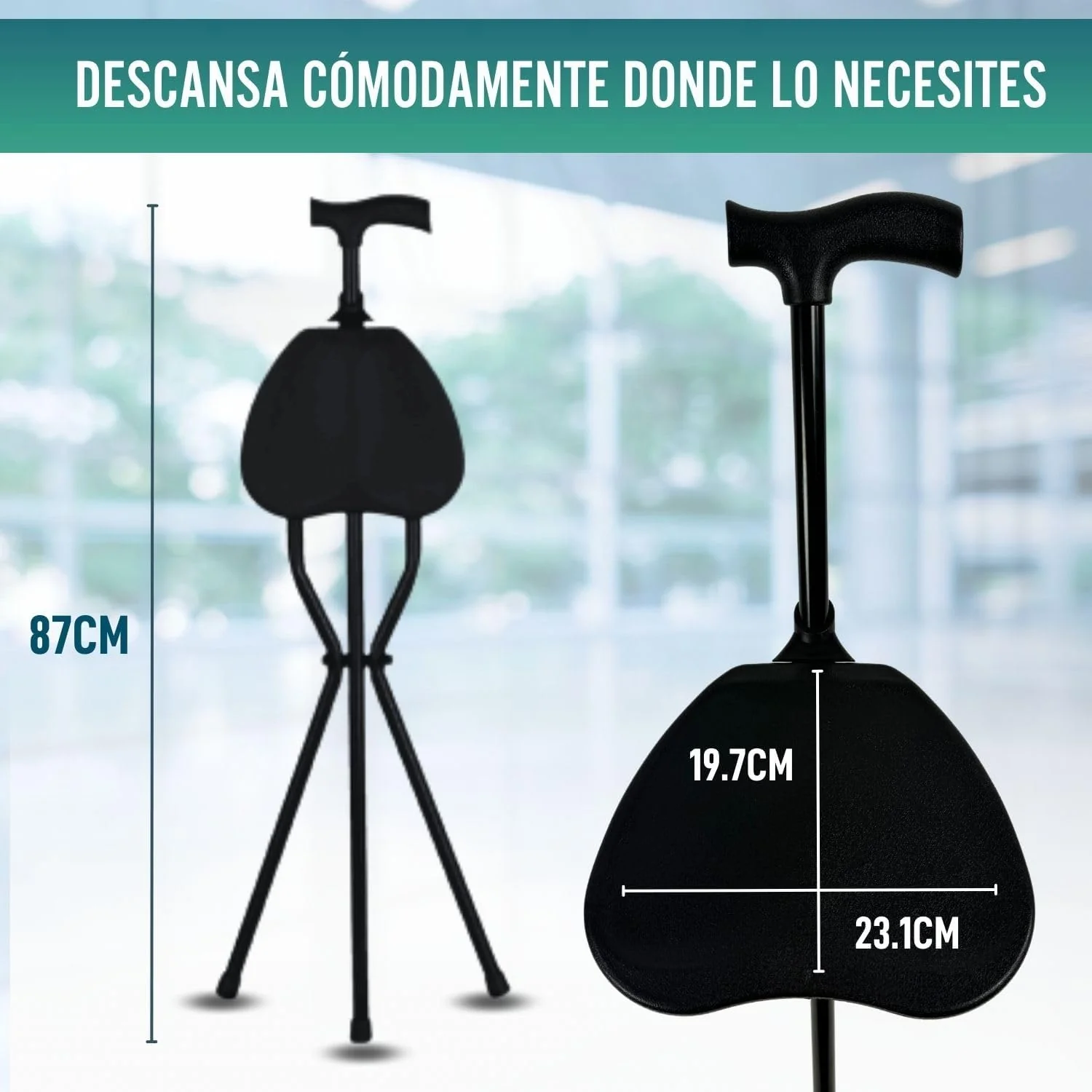 Bastón con Asiento Portátil | Bastones para Mayores Silla Plegable - Image 5