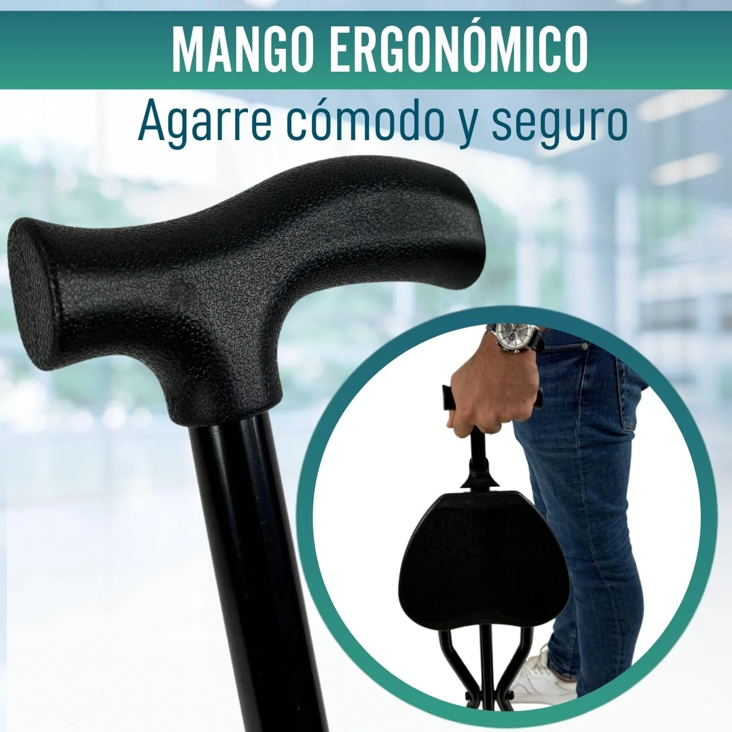 Bastón con Asiento Portátil | Bastones para Mayores Silla Plegable - Image 7