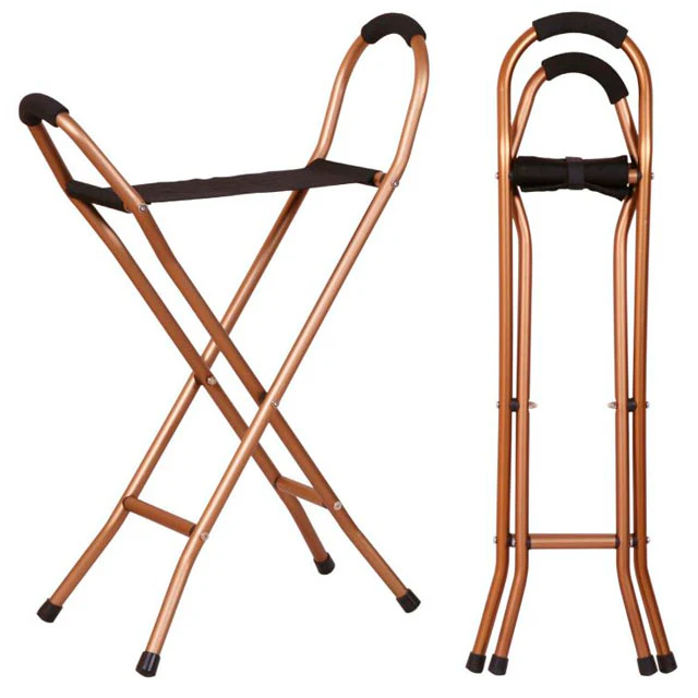 Bastón Silla con Cuatro Puntos de Apoyo | Ergonómico