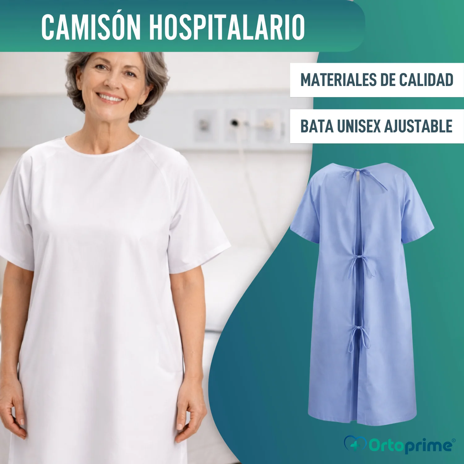 Camisón Bata Hospitalario | Dos Colores - Image 5
