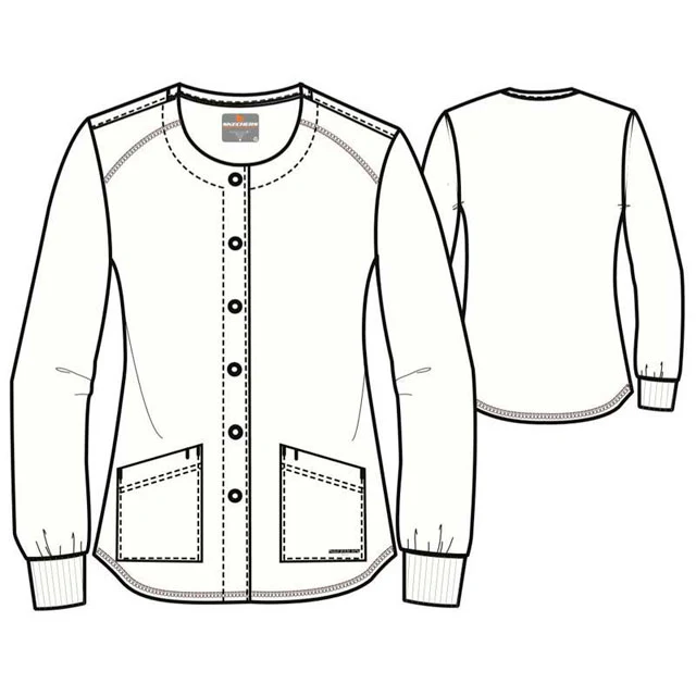 Chaqueta Enfermera de Botones Abrigada 4 Bolsillos | Por Tallas - Image 6