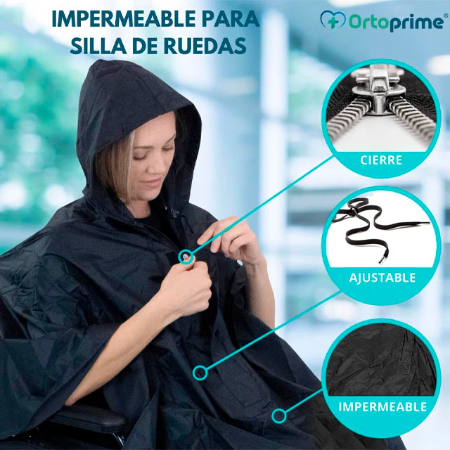 Chubasquero Impermeable con Cremallera para Silla de Ruedas - Image 2