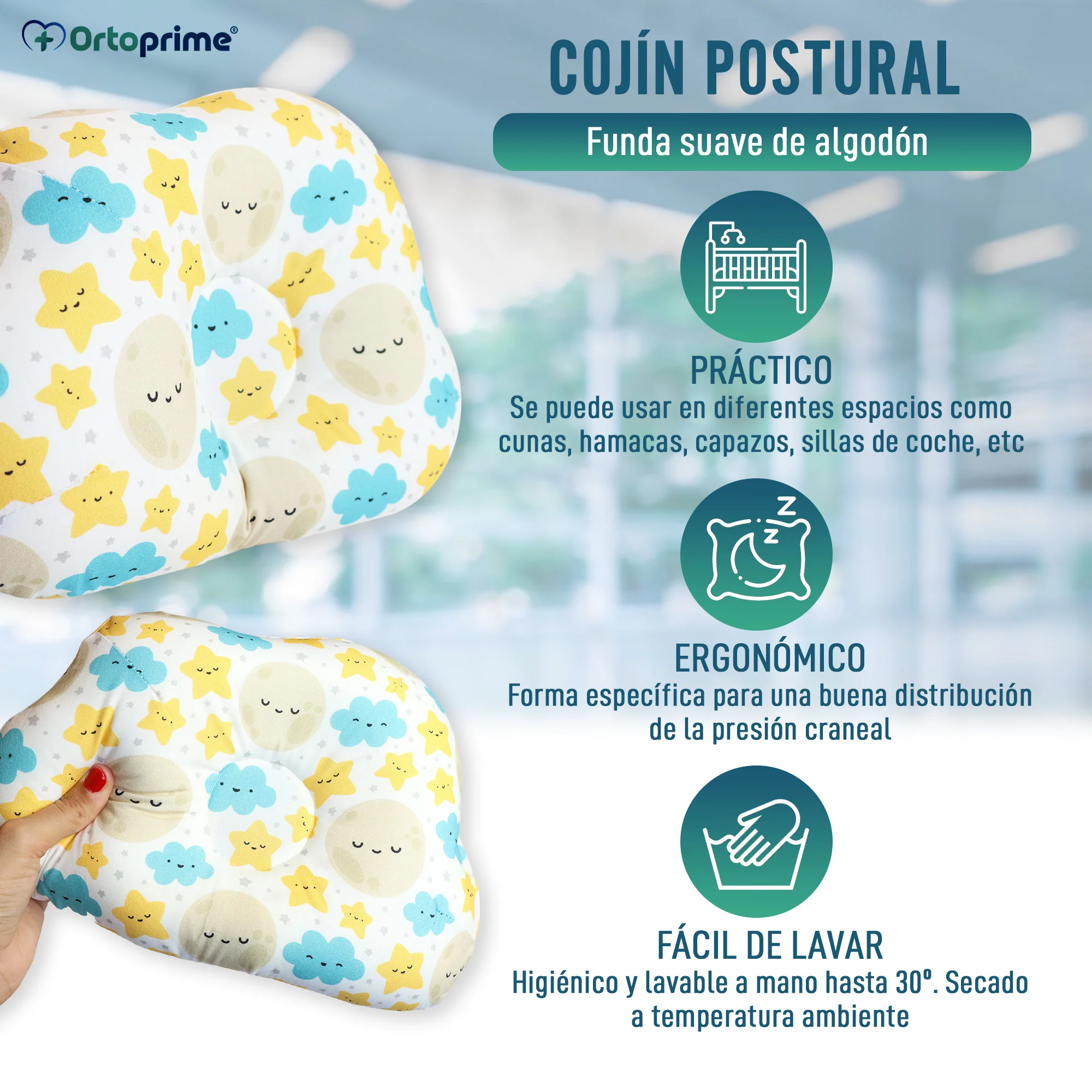 Cojín Plagiocefalia Orificio Central para Bebé | Estampado Infantil - Image 5