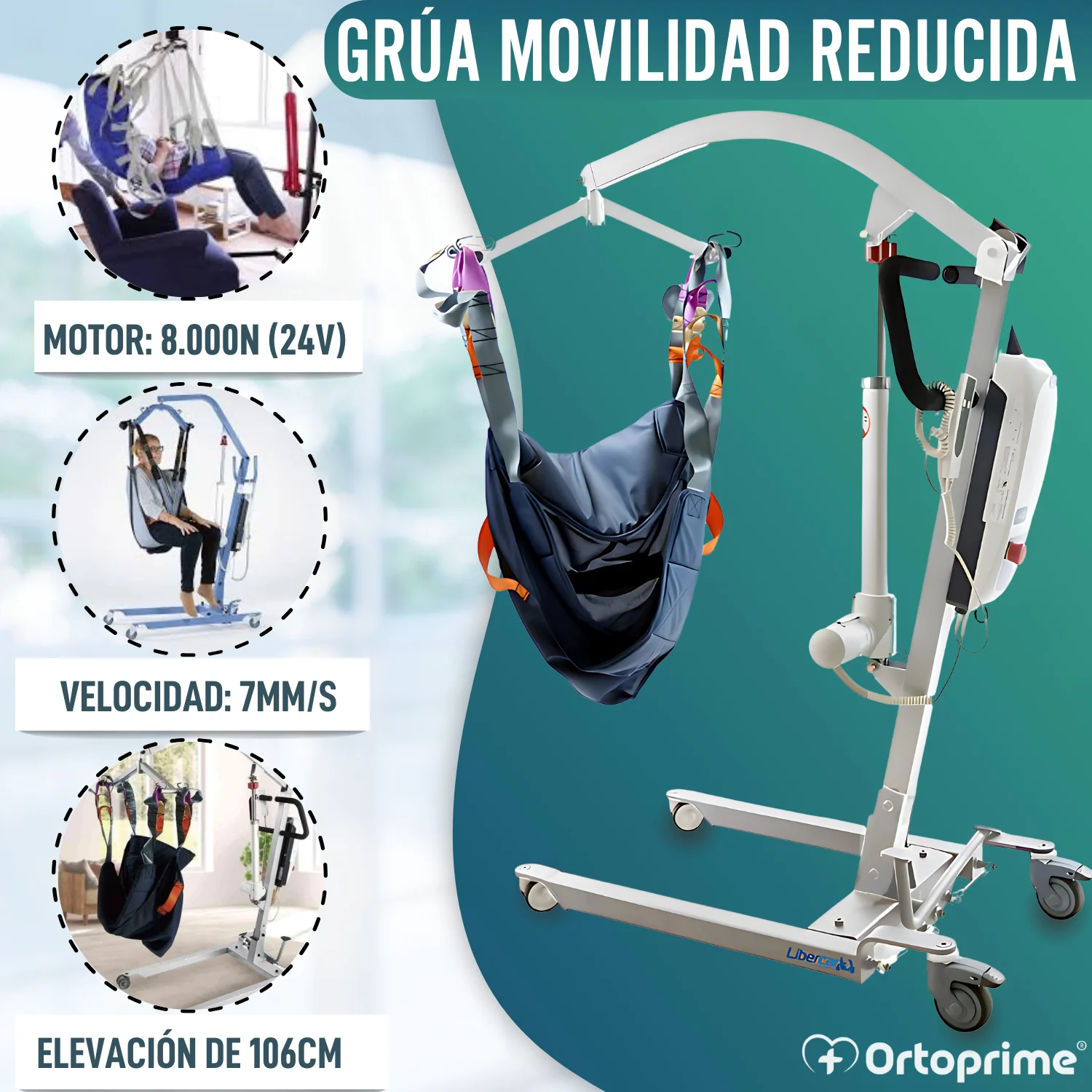Grúa para Elevar Pacientes Alta Calidad | Arnés Incluido - Image 4