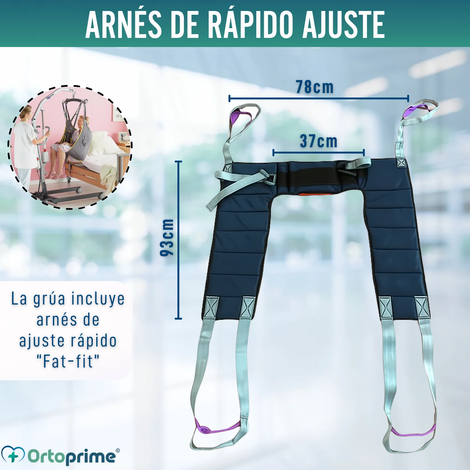 Grúa para Elevar Usuario con Arnés de Ajuste Rápido Incluido - Image 3