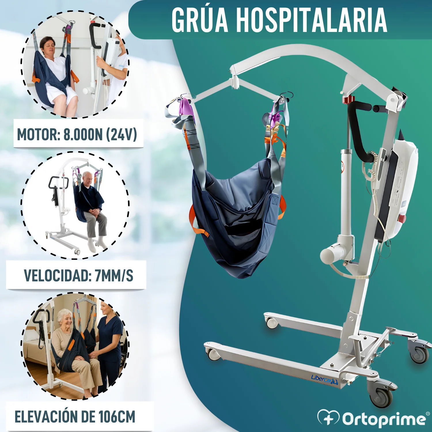 Grúa para Pacientes con Arnés de Ajuste Rápido Integrado - Image 3