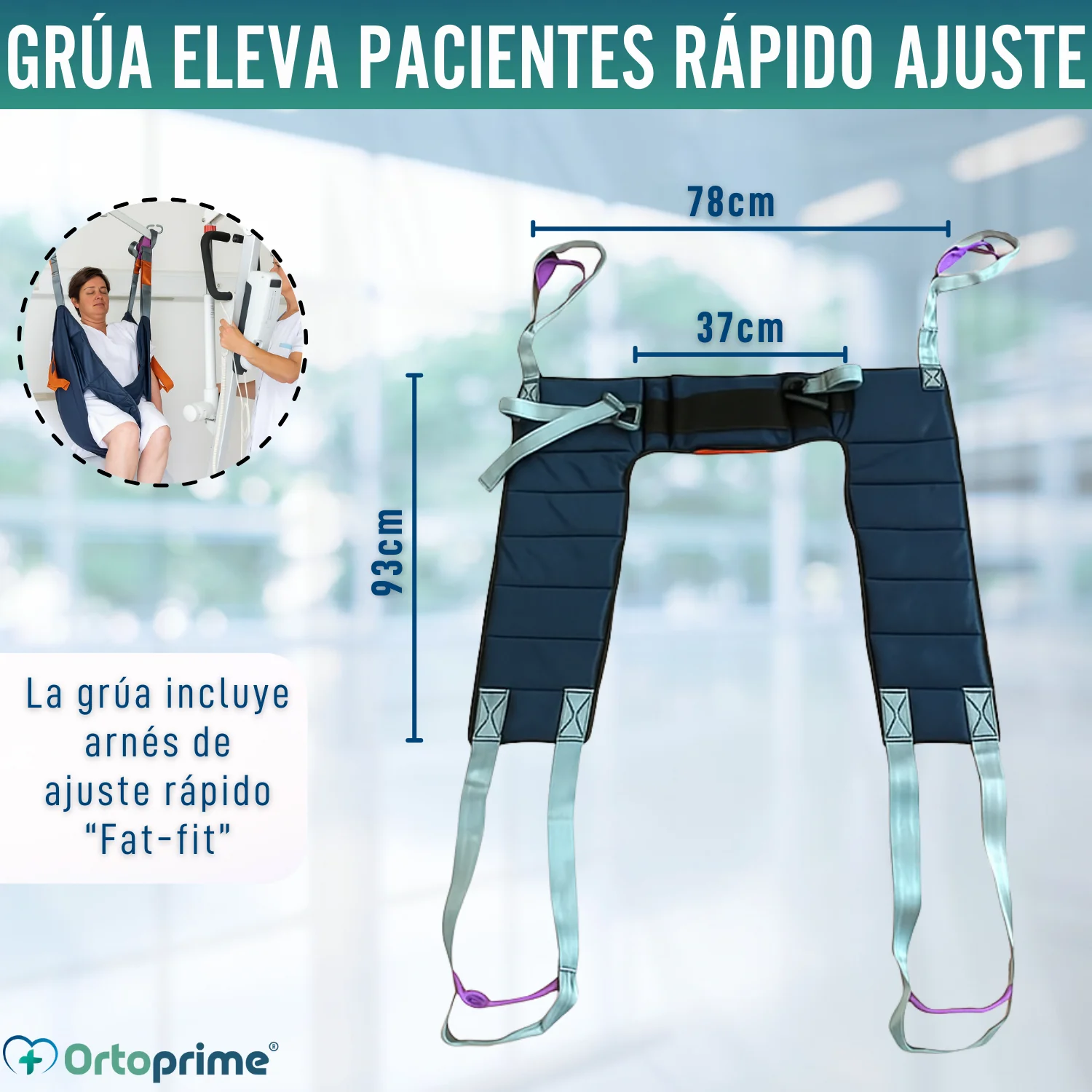 Grúa para Pacientes con Arnés de Ajuste Rápido Integrado - Image 5