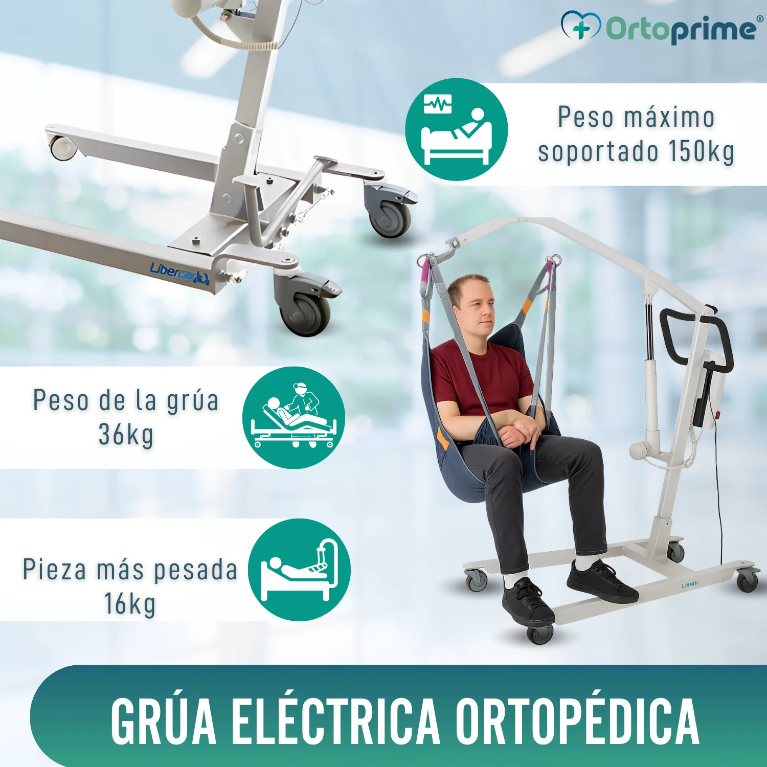 Grúa para Pacientes con Arnés de Ajuste Rápido Integrado - Image 7