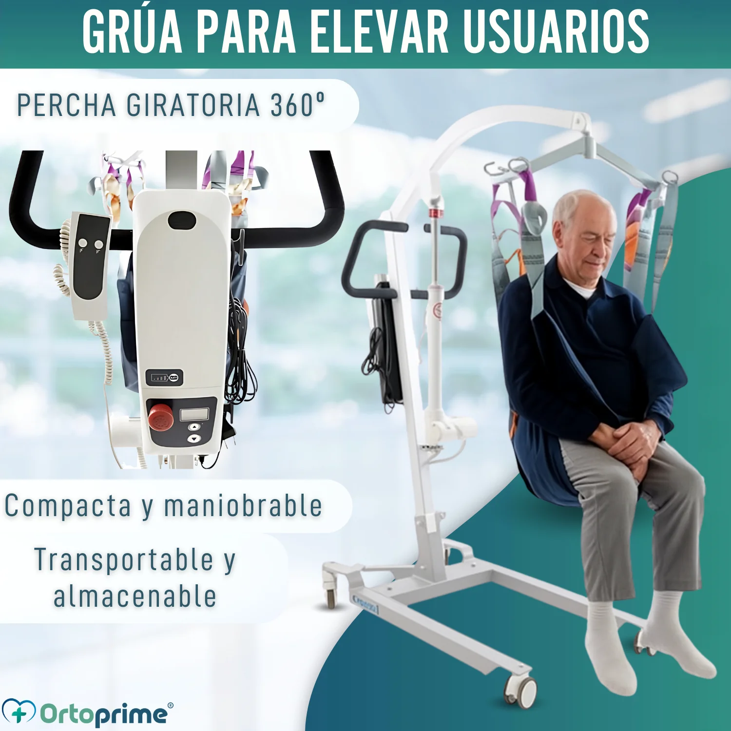 Grúa para Pacientes con Arnés de Ajuste Rápido Integrado - Image 9