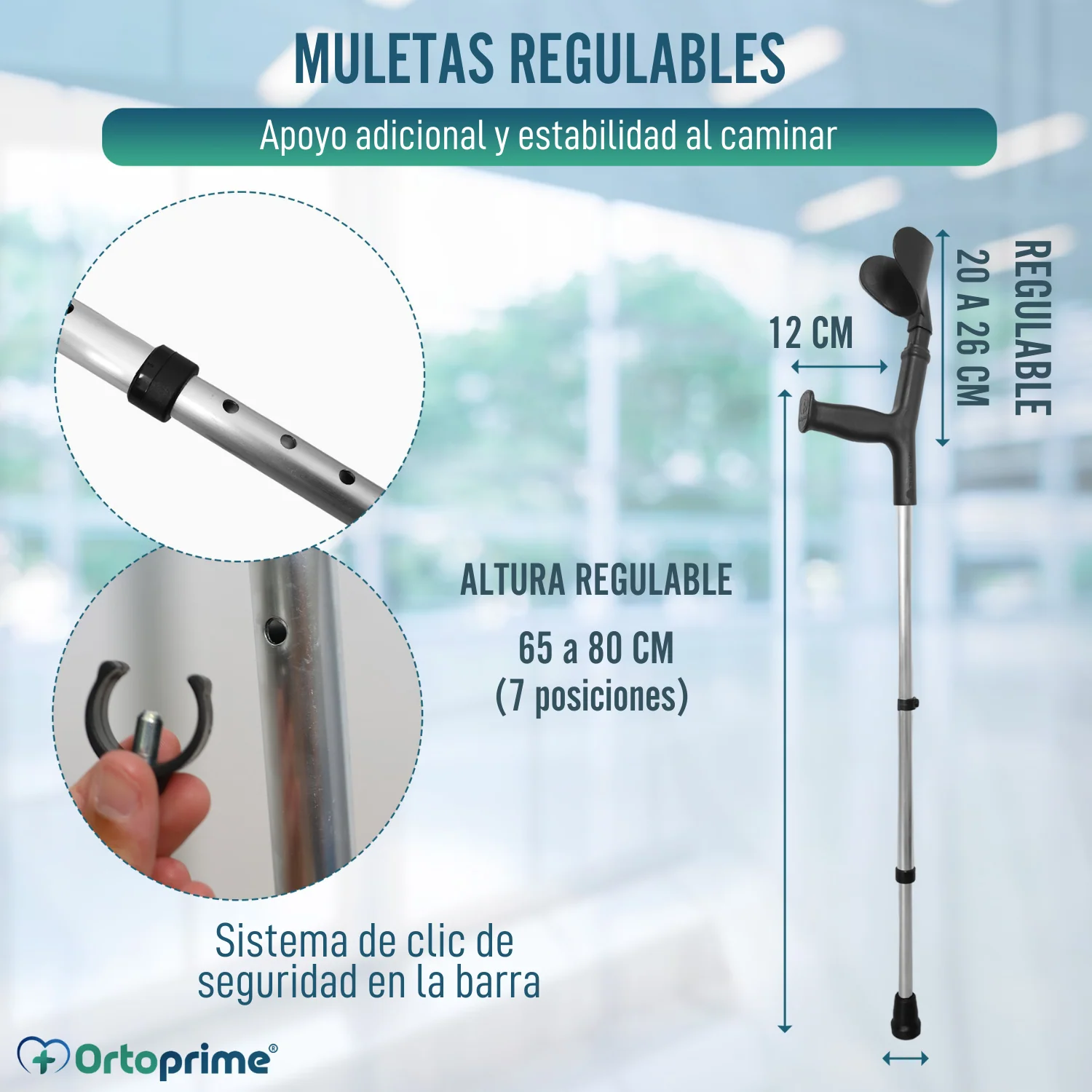 Muletas Regulables con Almohadillas Adhesivas - Image 4