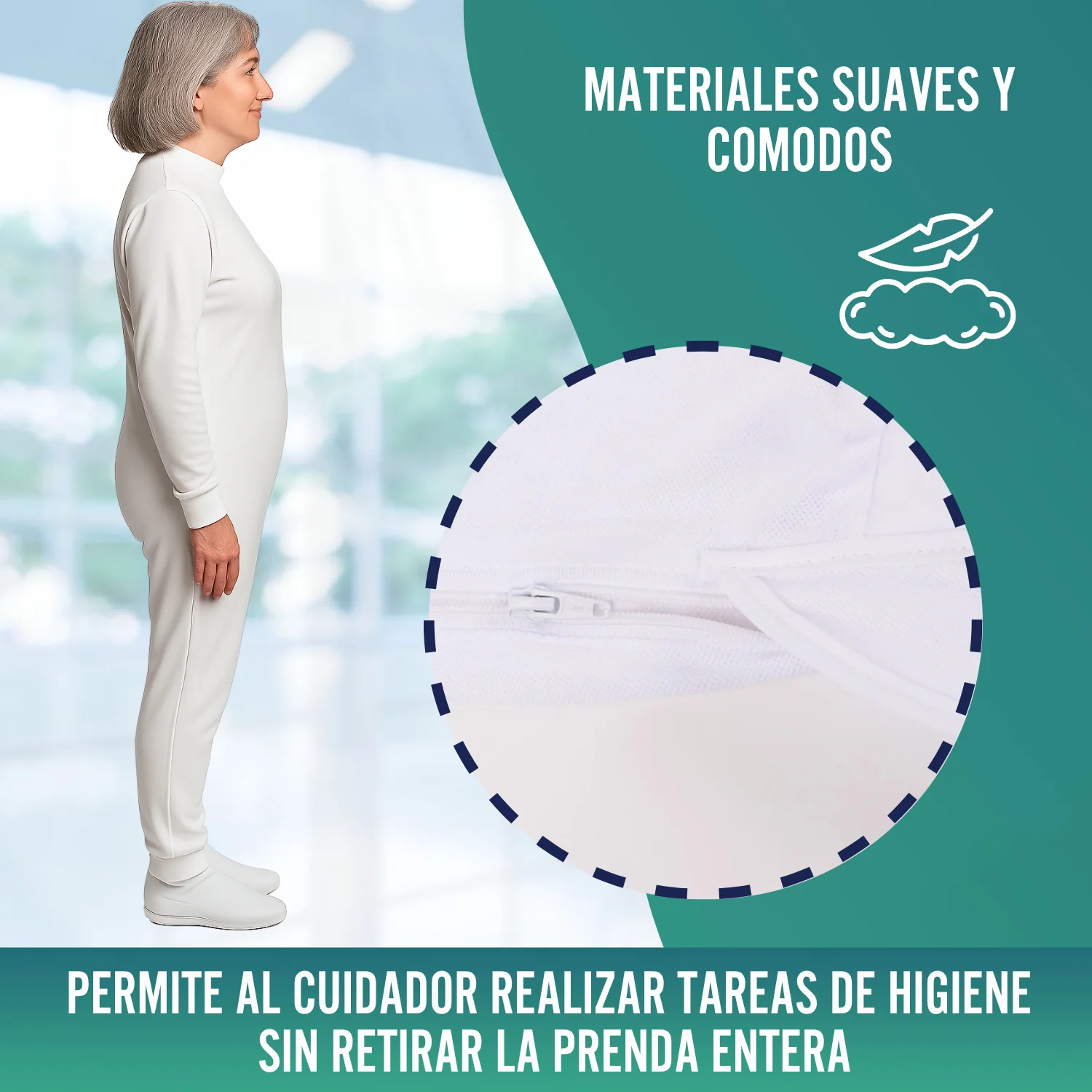Pijama Antipañal con Cremallera | Manga Larga - Image 3