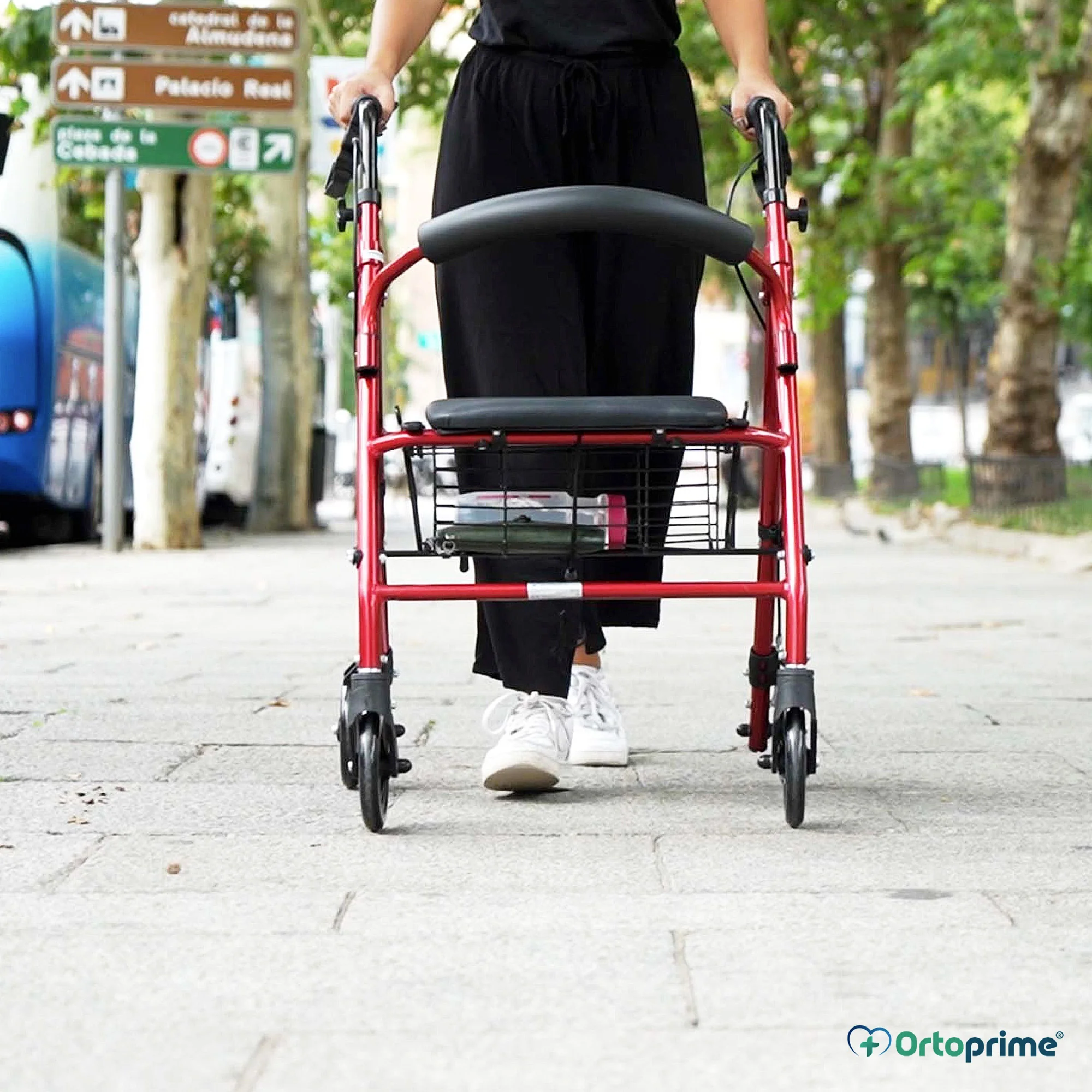 Andador Rollator de Aluminio con Frenos Maneta y Asiento Acolchado - Image 3