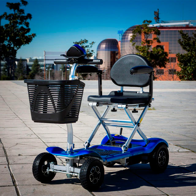 Scooter Eléctrico Plegable Cuatro Ruedas con Cesta Portaobjetos - Image 4