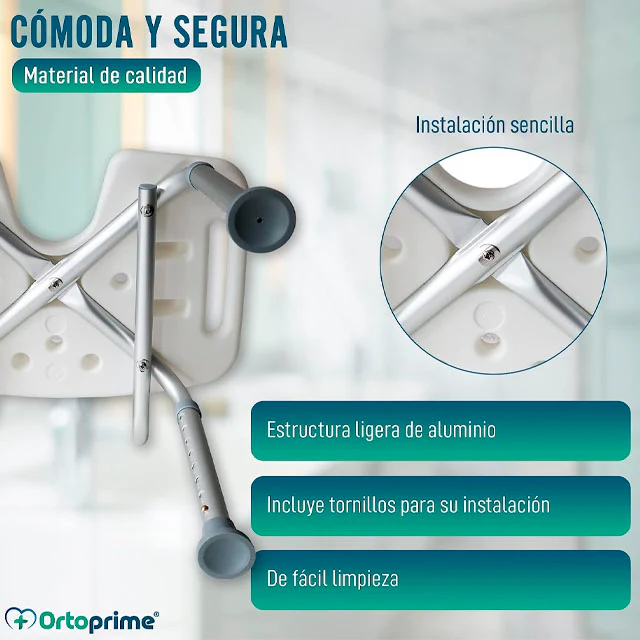Silla de Ducha para Mayores Asiento en U y Altura Regulable - Image 4