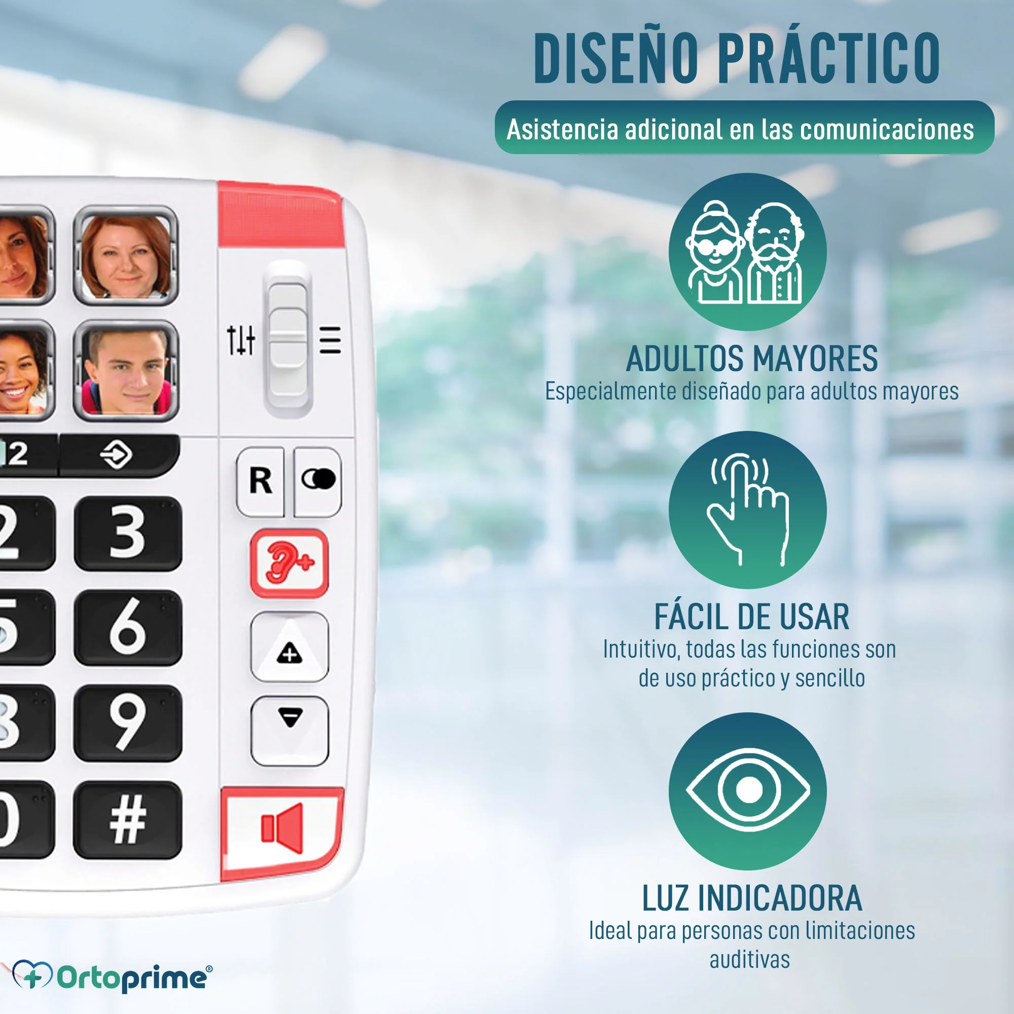 Teléfono Fijo para Mayores con Teclas Grandes y Manos Libres - Image 2